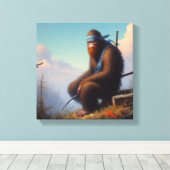 Bigfoot Ninja Canvas Afdruk (Insitu (Houten vloer))