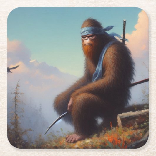 Bigfoot Ninja Kartonnen Onderzetters (Voorkant)