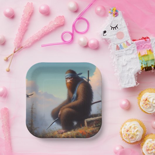 Bigfoot Ninja Papieren Bordje (Feest)