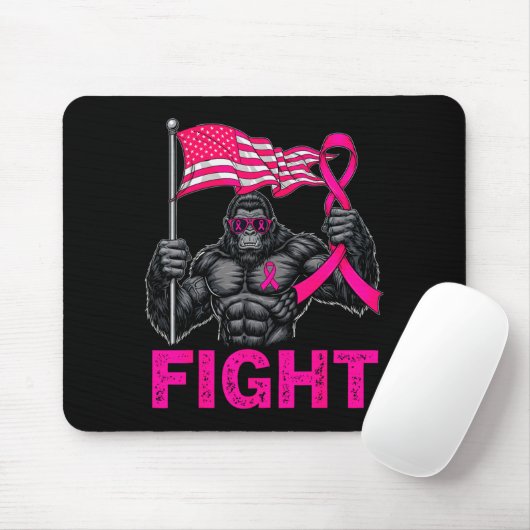 Bigfoot Nk Ribbon Fight Breast Cancer Awareness Me Muismat (Met muis)