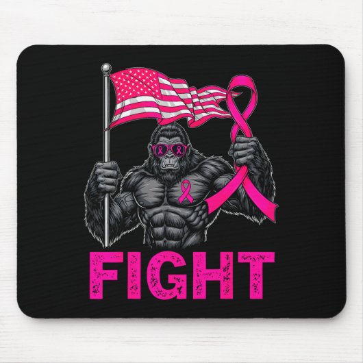 Bigfoot Nk Ribbon Fight Breast Cancer Awareness Me Muismat (Voorkant)