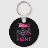 Bigfoot Nk Ribbon Fight Breast Cancer Awareness Me Sleutelhanger (Voorkant)
