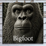 Bigfoot of Sasquatch Close Up Face Legpuzzel<br><div class="desc">Sasquatch Bigfoot gorilla gezicht in zwart-witte kunst.</div>