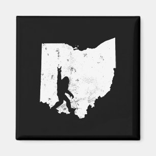 Bigfoot Ohio State Kaart Sasquatch Mannen Vrouwen  Magneet