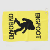 Bigfoot on board - Funny Bigfoot Golfhanddoek (Horizontaal)
