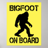 Bigfoot on board - Funny Bigfoot Poster (Voorkant)