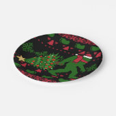 Bigfoot on knit background papieren bordje (Gekanteld)