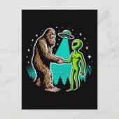 Bigfoot ontmoet buitenaards wezen briefkaart (Voorkant)