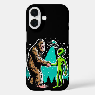 Bigfoot ontmoet buitenaards wezen iPhone 16 hoesje