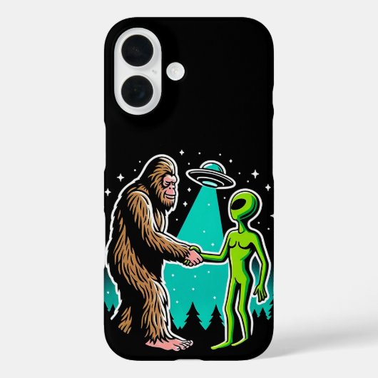 Bigfoot ontmoet buitenaards wezen Case-Mate iPhone case (Achterkant)