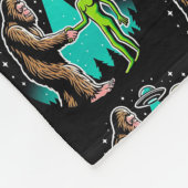 Bigfoot ontmoet buitenaards wezen fleece deken (Hoek)