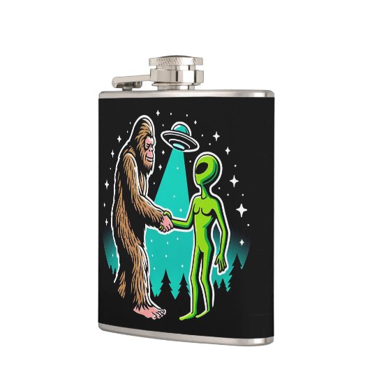 Bigfoot ontmoet buitenaards wezen heupfles (Links)