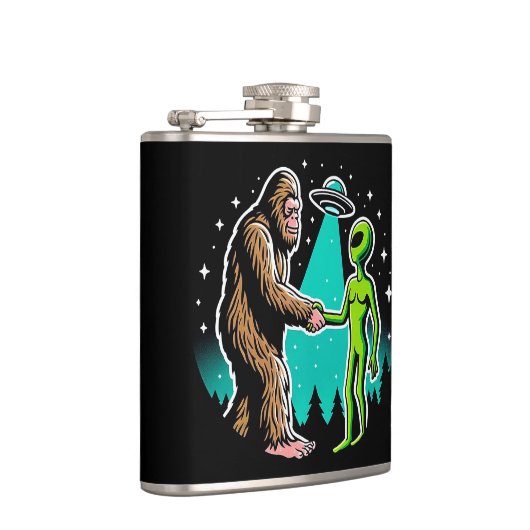 Bigfoot ontmoet buitenaards wezen heupfles (Rechts)