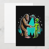 Bigfoot ontmoet buitenaards wezen kaart (Voorkant / Achterkant)