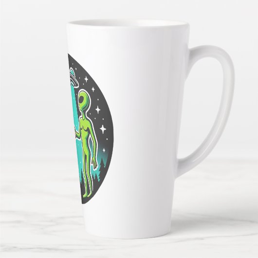 Bigfoot ontmoet buitenaards wezen latte mok (Rechts)