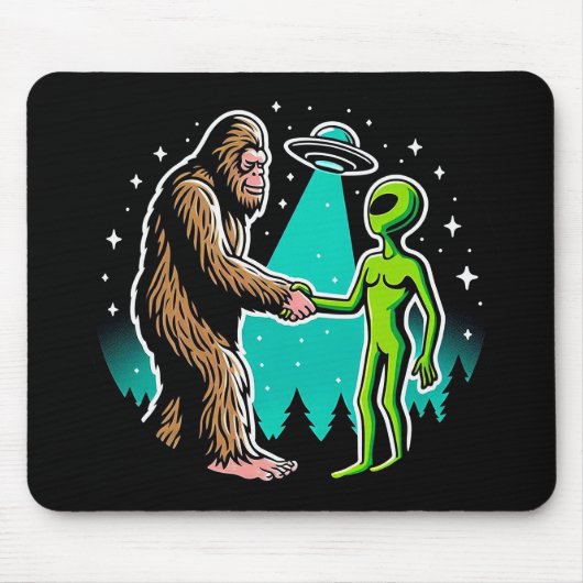 Bigfoot ontmoet buitenaards wezen muismat (Voorkant)