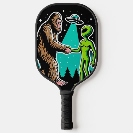 Bigfoot ontmoet buitenaards wezen pickleball paddle (Voorkant)