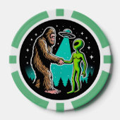Bigfoot ontmoet buitenaards wezen poker chips (Voorkant)
