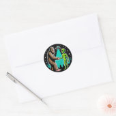Bigfoot ontmoet buitenaards wezen ronde sticker (Envelop)