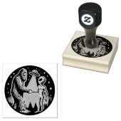 Bigfoot ontmoet buitenaards wezen rubberstempel (Gestempeld)