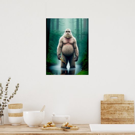 Bigfoot ontmoeting. - 18 x 24 Poster (Keuken)