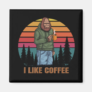 Bigfoot ontspannende drink koffie retro magneet