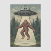 Bigfoot Ontvoering UFO Alien Decoupage Tissue Pape Tissuepapier (Voorkant)