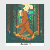Bigfoot Ontvoert Een Vreemde Grappig Sticker (Vel)