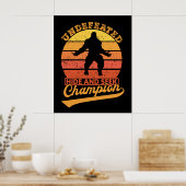 Bigfoot Onverslagen Verberg en zoek kampioen Poster (Keuken)