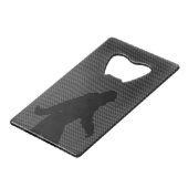 Bigfoot op Carbon Fibre Print Creditkaart Flessenopener (Voorkant Gekanteld)