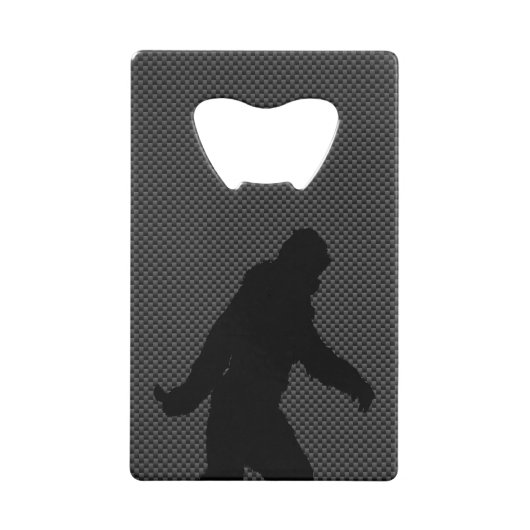 Bigfoot op Carbon Fibre Print Creditkaart Flessenopener (Achterkant)