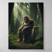 Bigfoot op de wc in het Bos Poster (Voorkant)