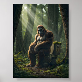 Bigfoot op de wc in het Bos Poster
