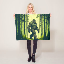Bigfoot op een boswandeling Sasquatch Fleece Deken