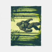 Bigfoot op een boswandeling Sasquatch Fleece Deken (Voorkant)