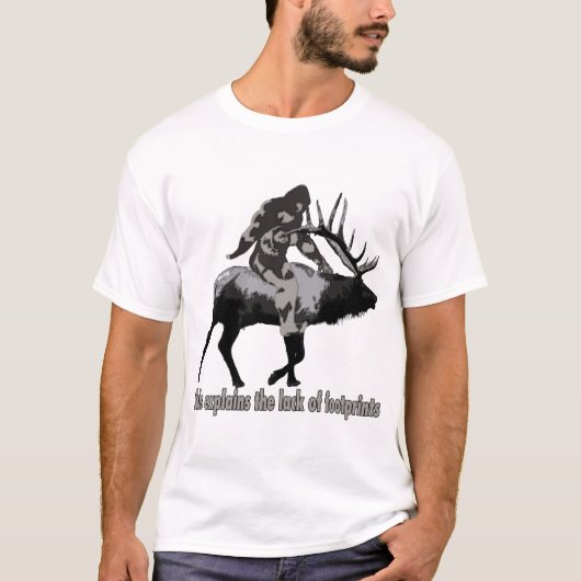 Bigfoot op elk geen voetafdrukken t-shirt (Voorkant)