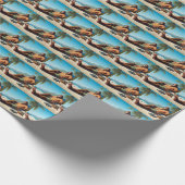 Bigfoot Op het strand Cadeaupapier (Hoek)