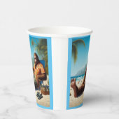 Bigfoot Op het strand Papieren Bekers (Rechts)
