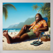 Bigfoot Op het strand Poster (Voorkant)