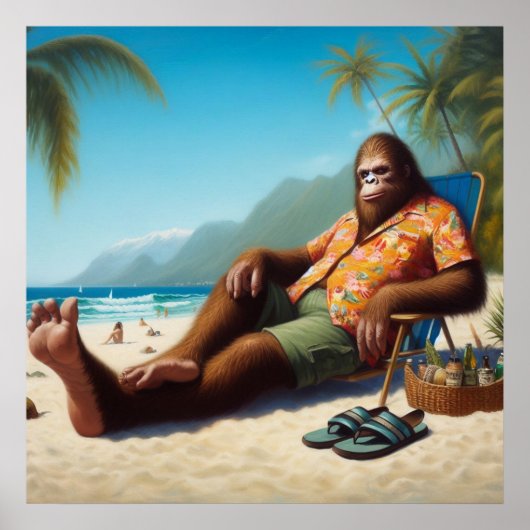 Bigfoot Op het strand Poster (Voorkant)