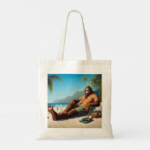 Bigfoot Op het strand Tote Bag (Achterkant)