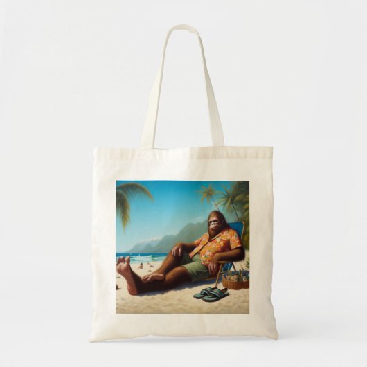Bigfoot Op het strand Tote Bag (Voorkant)