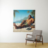 Bigfoot op het strand wandkleed (In situ)