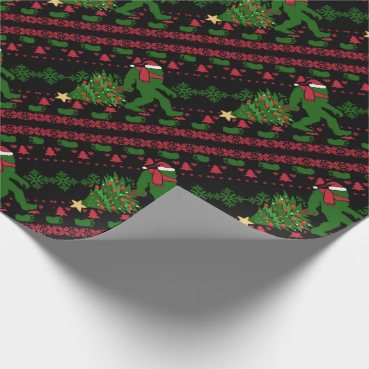 Bigfoot op messing background cadeaupapier (Hoek)