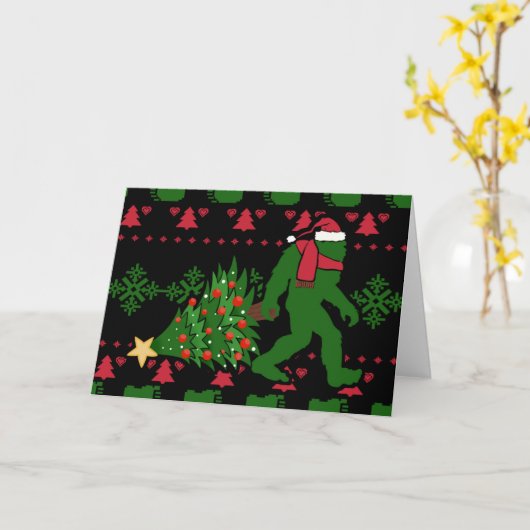 Bigfoot op messing background kaart (Gele Bloem)