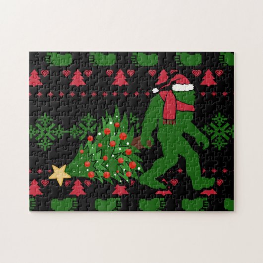 Bigfoot op messing background legpuzzel (Horizontaal)