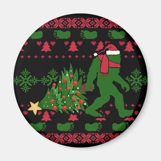 Bigfoot op messing background magneet (Voorkant)