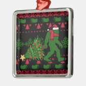 Bigfoot op messing background metalen ornament (Links)