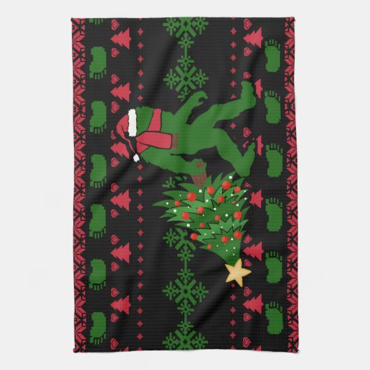 Bigfoot op messing background theedoek (Verticaal)