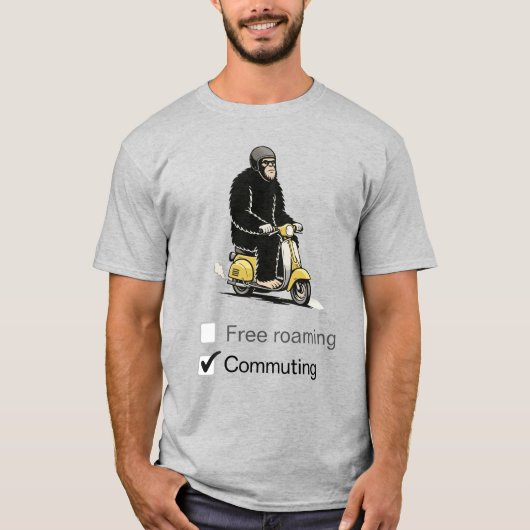 Bigfoot op zijn scooter T-shirt (Voorkant)